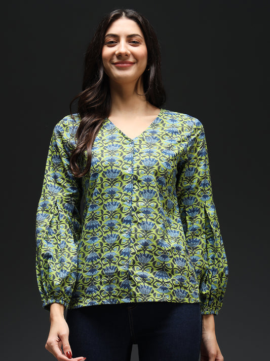 Stitchtale Printed Cottoncrush Top